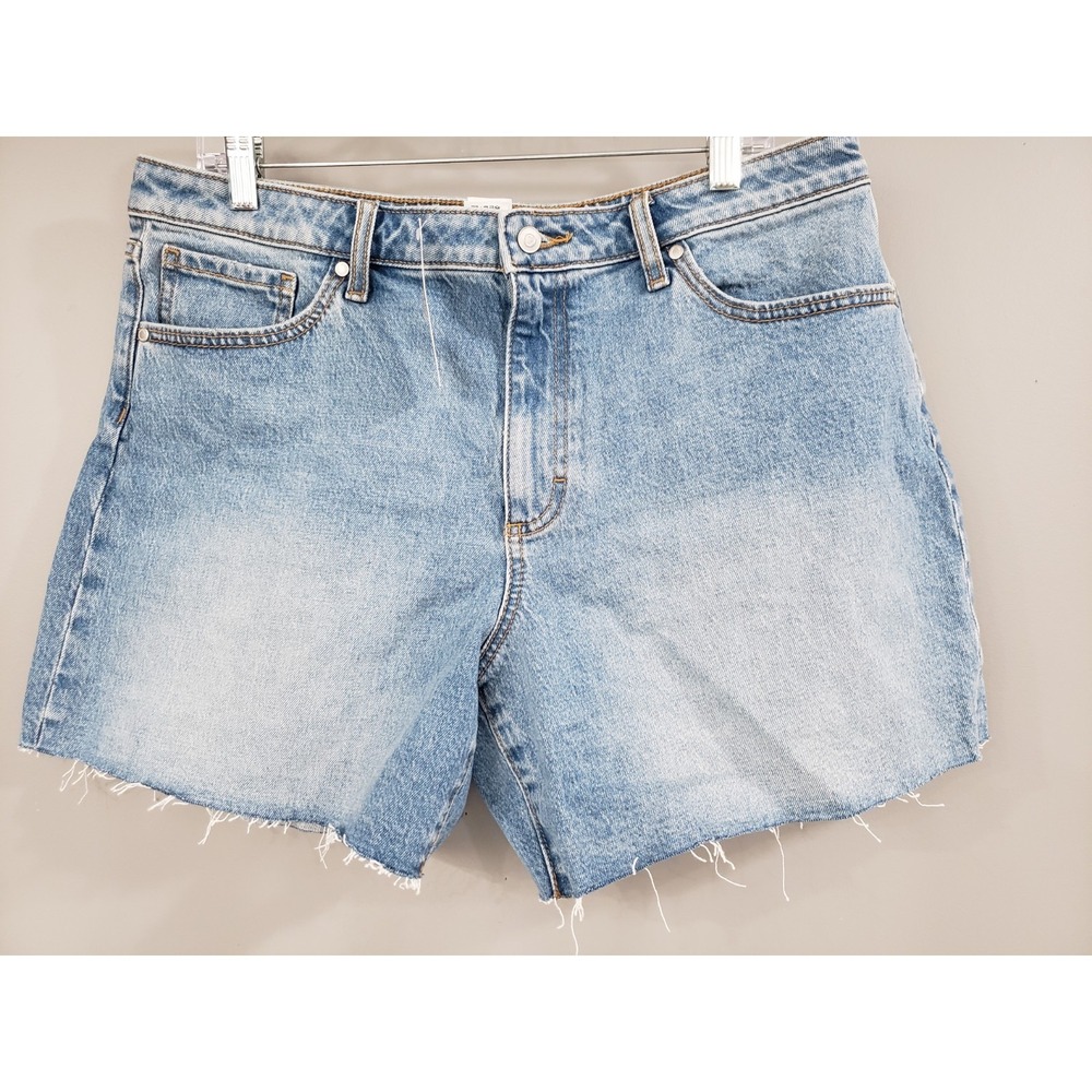 NEW SZ 14 Victorias Secret Denim PINK Mid‎ Rise Zip Fly Cut Off Jean Shorts